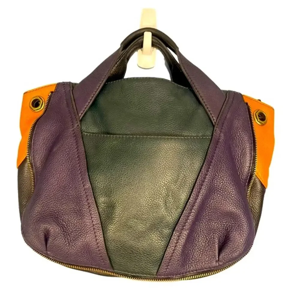 OrYANY Lian Leather Zipper Detail Slouchy Hobo Colorblock Bag
